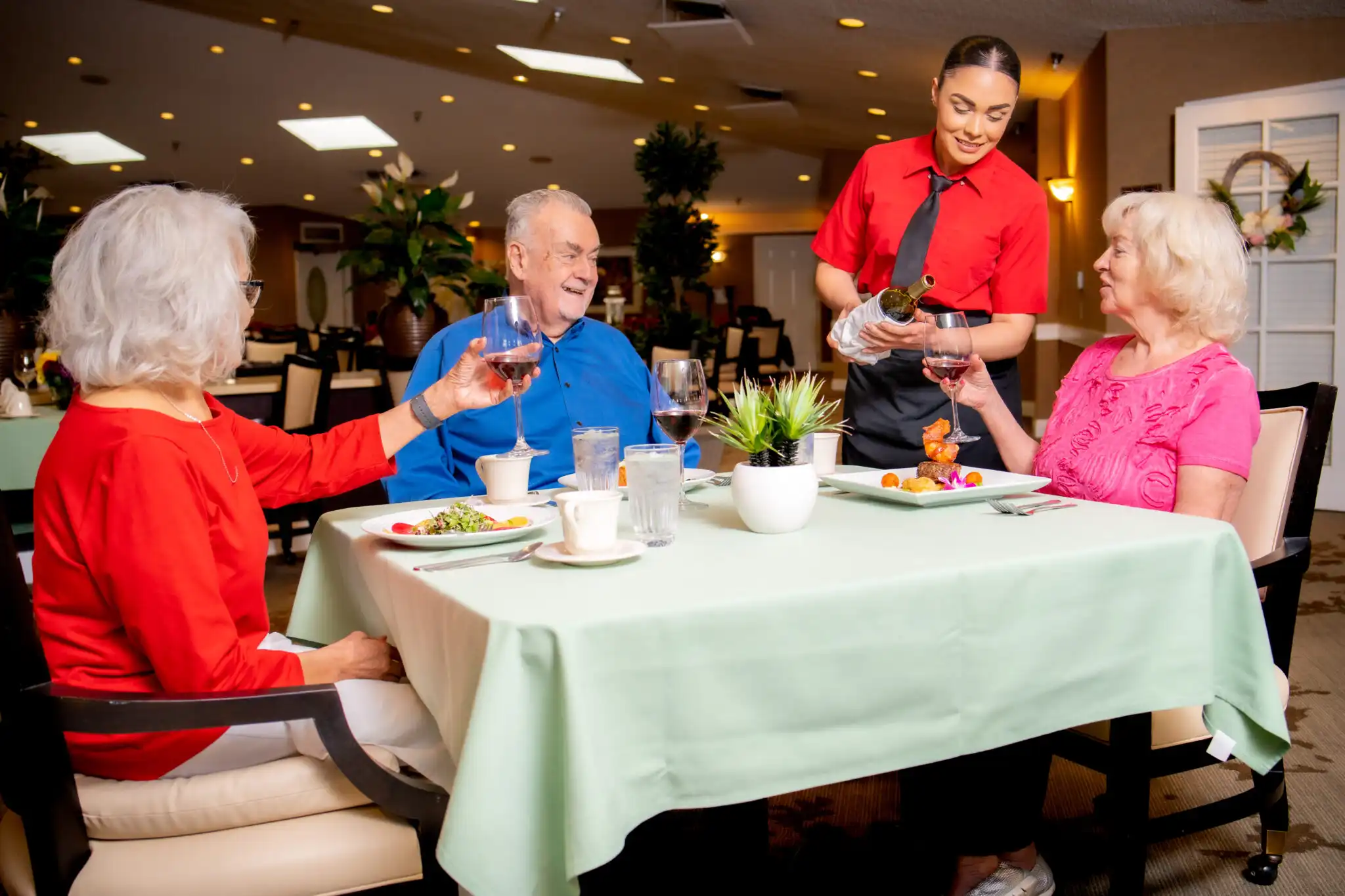 Residents dining in style