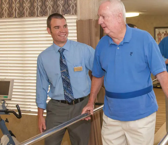 Man doing rehabilitation exercise